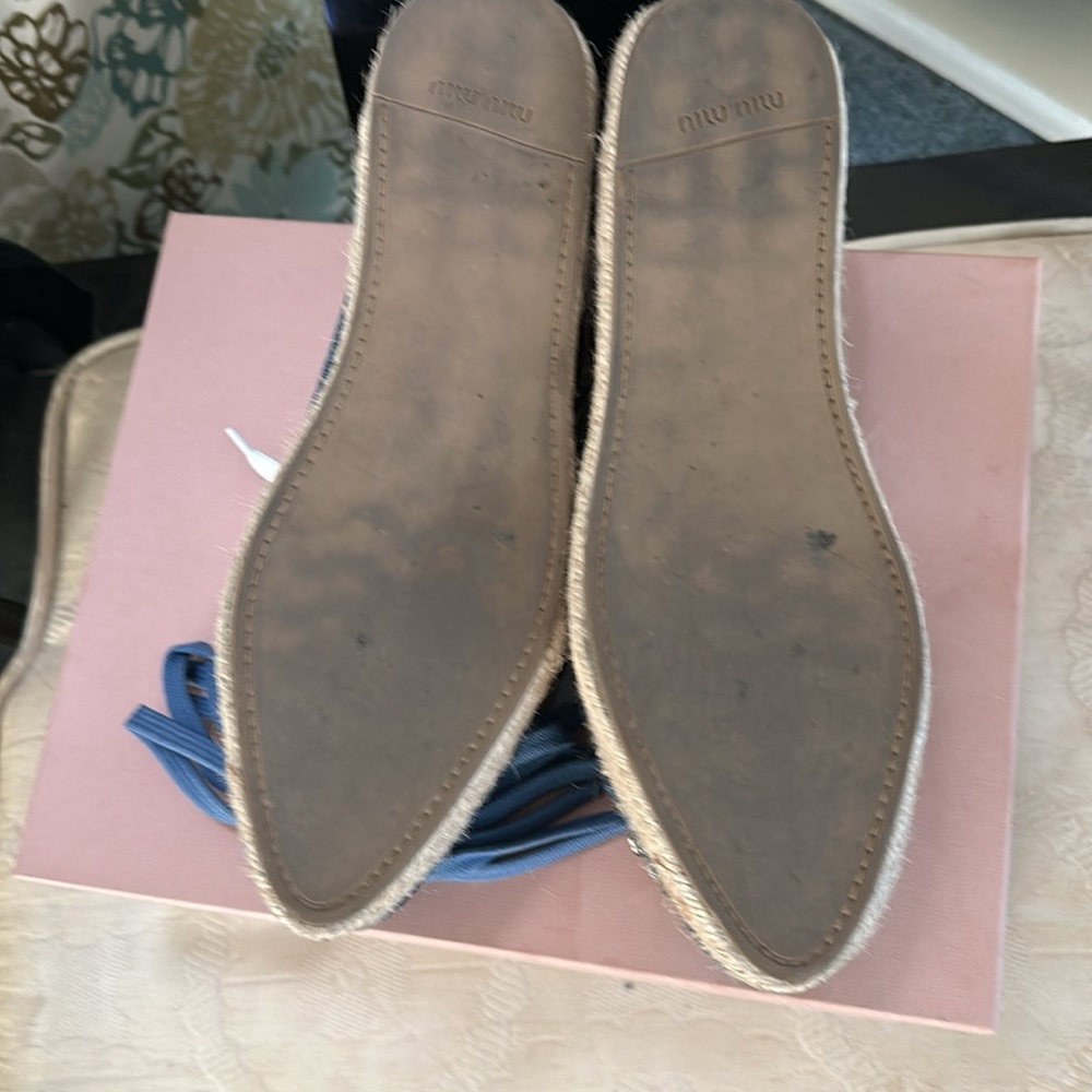 Miu Miu Denim Platform Espadrilles - image 5